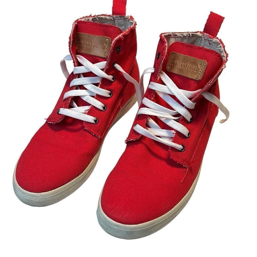 Blackstone red canvas high top skate sneakers size 39